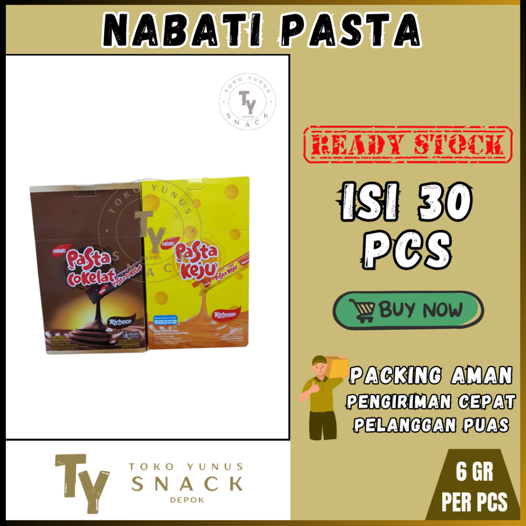 

NABATI PASTA KEJU COKLAT BOX ISI 30PCS @6GR
