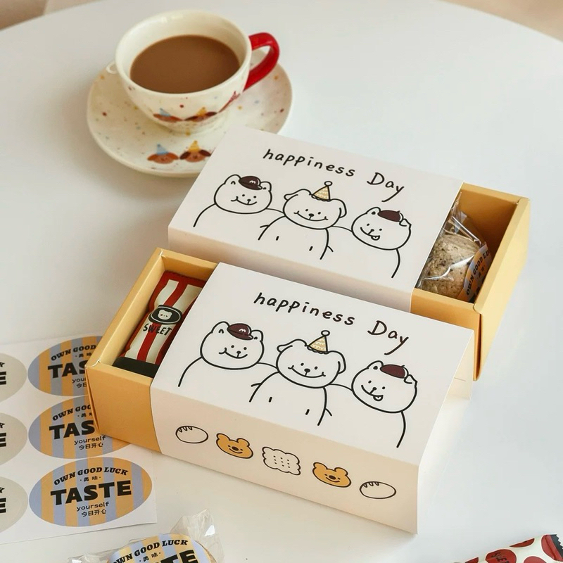 Box Folding Cookies Sandwhich Packaging Pesta Kotak Roti Kukis Biskuit Burger Hotdog Egg Anak Hamper