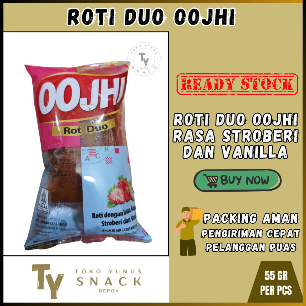 

ROTI OOJHI DUO RASA STRAWBERRY DAN VANILLA @55GR