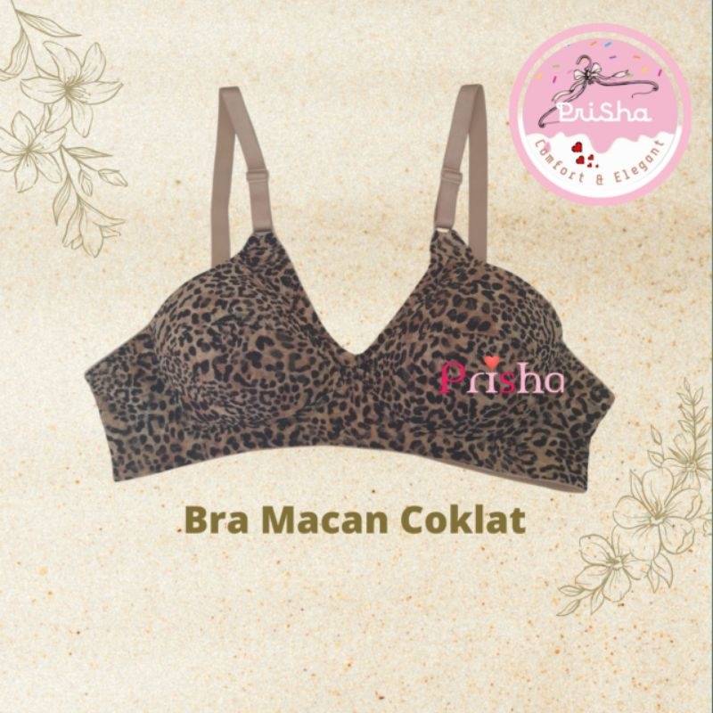 R5 Prisha Bra Tanpa Kawat BH Tanpa Kawat Bra Busa Tipis BH Busa Tipis Bra Motif Macan BH Motif Macan