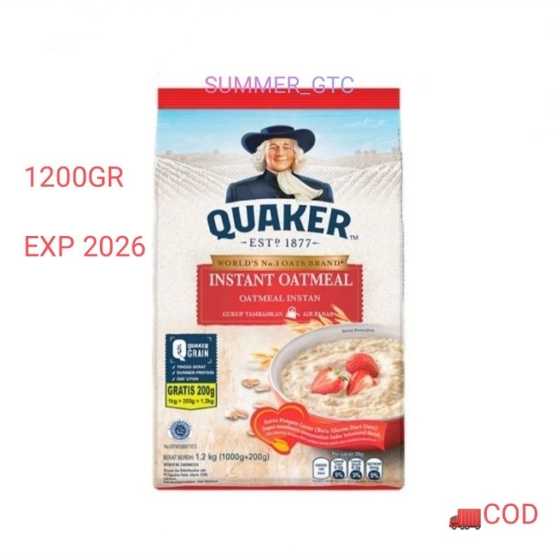 

quaker instant oatmeal 1200gr (1,2kg)