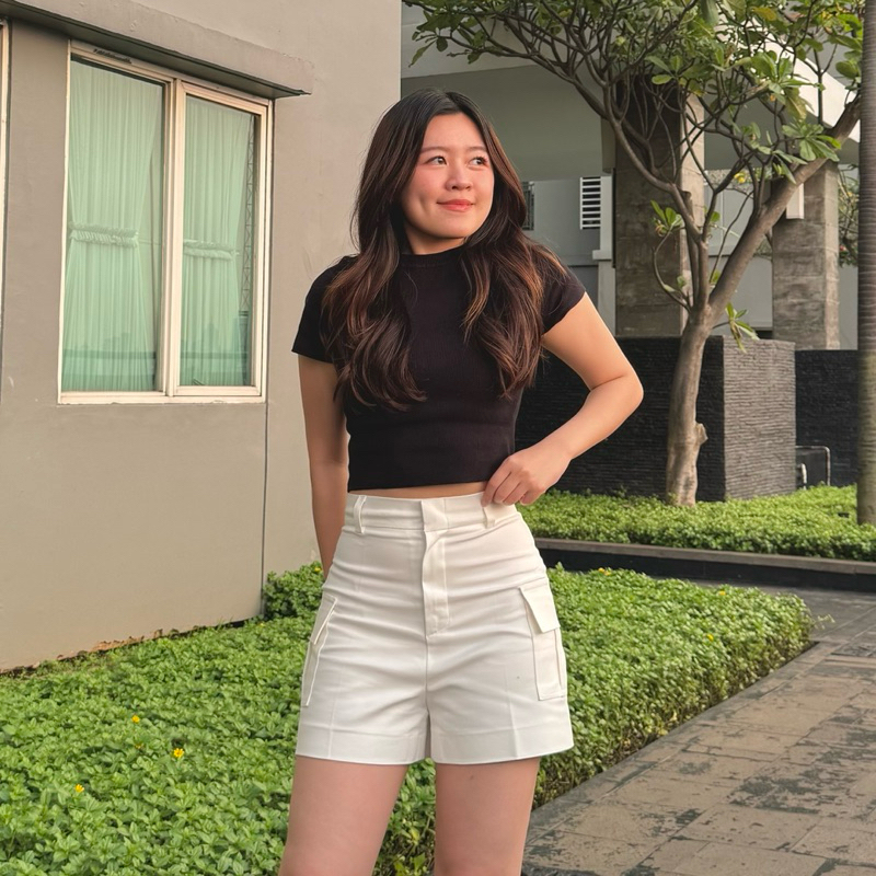 Celana Pendek Cargo Wanita Shorts Cargo Cewek Kantong Samping