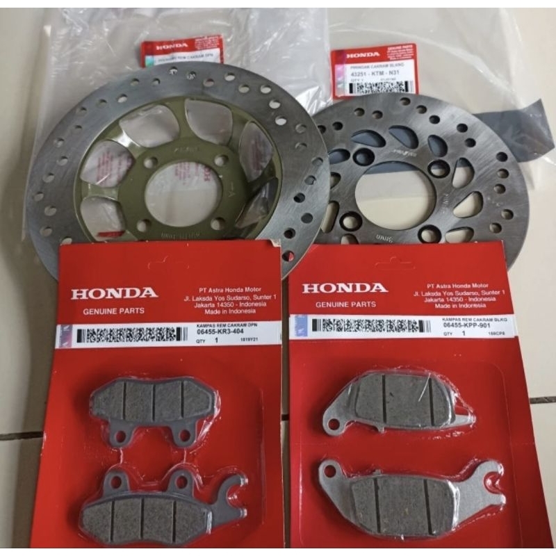 PIRINGAN CAKRAM 1 SET PLUS KAMPAS REM HONDA SUPRA X 125 BATMAN/ORIGINAL SUNSTAR