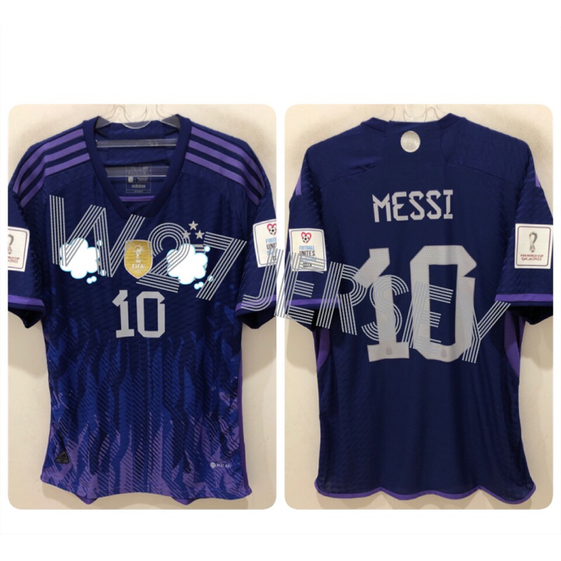 JERSEY PLAYER ISSUE - ARGENTINA AWAY (BINTANG 3) name player Messi + Patch