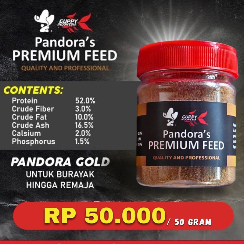 PELET GUPPY PELET PANDORA GOLD IKAN GUPPY