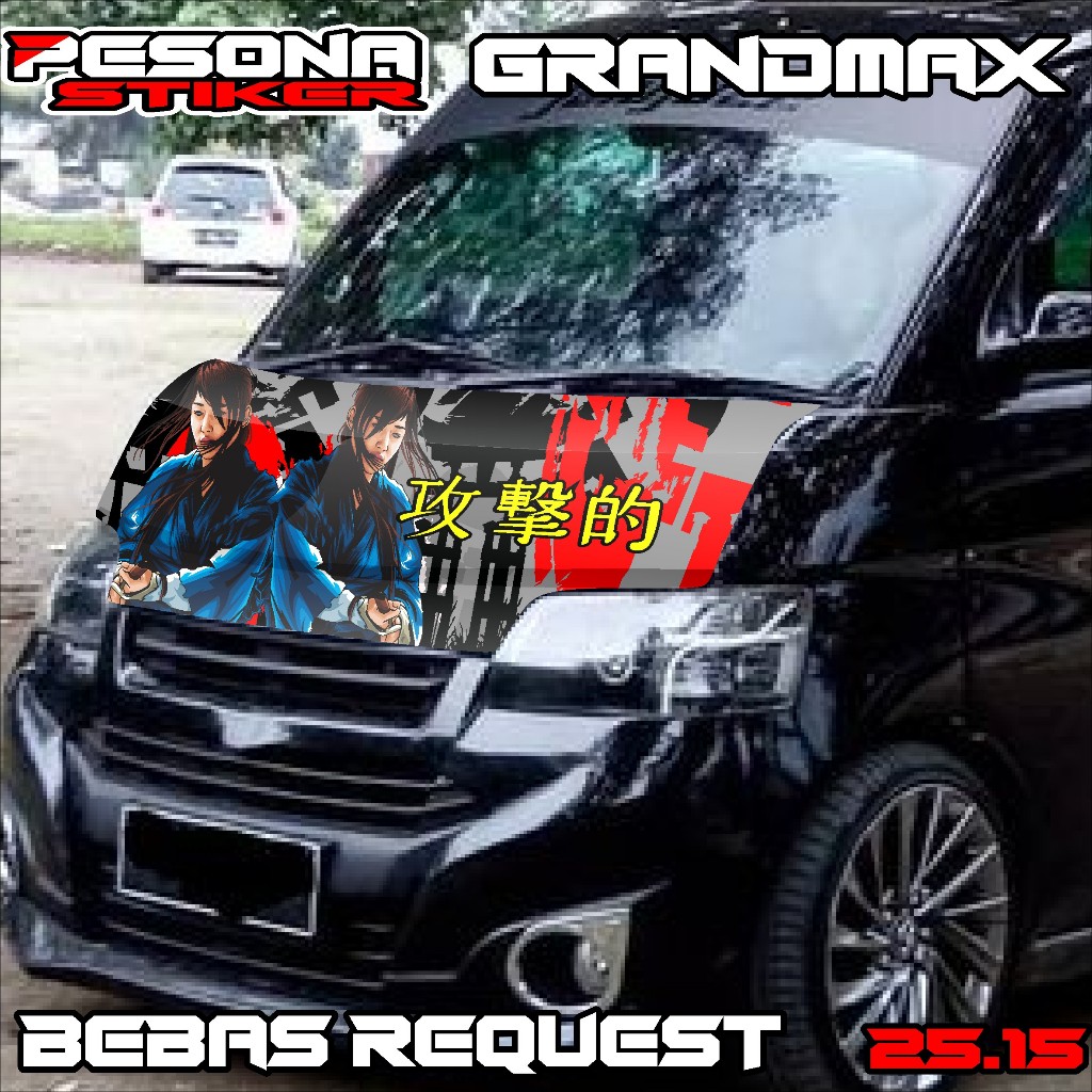 stiker decal kabin depan grandmax stiker dekal kap mesin grandmax bebas custom kd25.015