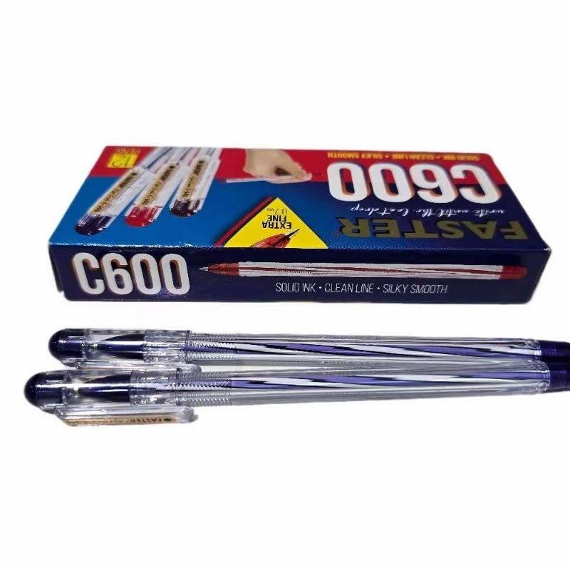 

Pulpen faster C600 hitam biru merah/ASLI (1box = 12pcs)