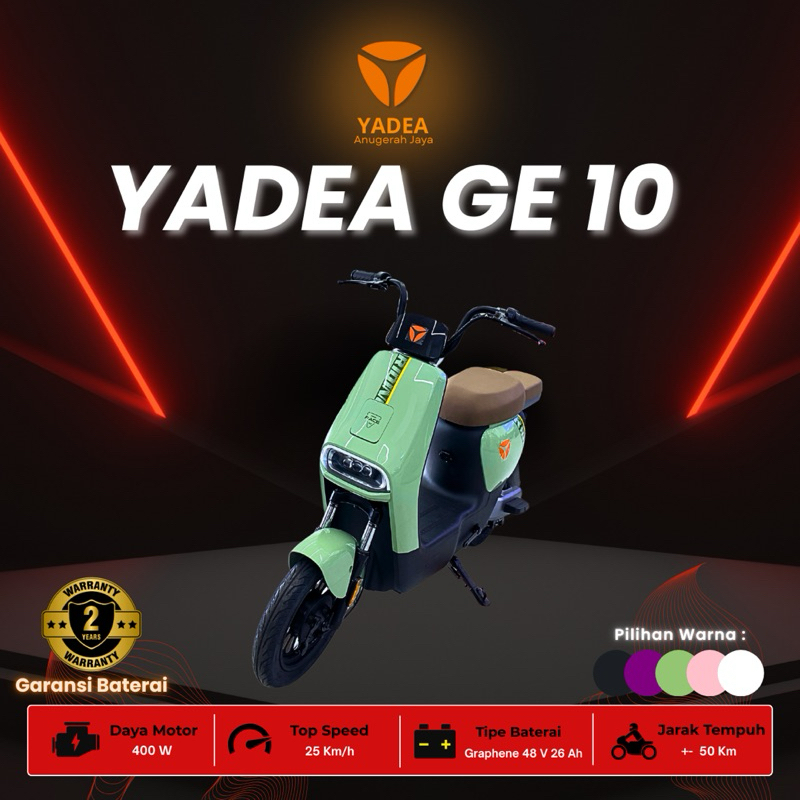Electrik Vechile (EV) Yadea - Sepeda Litrik (E-Bike) GE 10