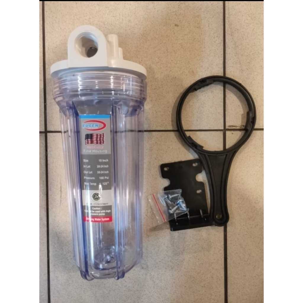 Housing Filter Cartridge 10 Inch Eugen Clear  DRAT 1/2 3/4 (Sediment, GAC, CTO, Carbon Block)