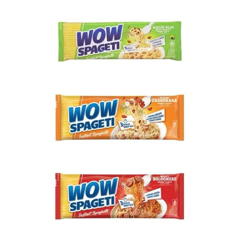 

MIE WOW SPAGETI / WOW / SPAGETI / SPAGETI PASTA / MIE INSTAN / SPAGETTI INSTAN / / JAJAN VIRAL / SNACK HARIAN / CHIKY / RENTENG / SNACK ANAK ANAK / COKLAT WARNA WARNI