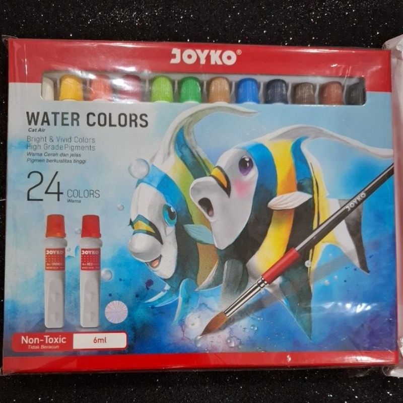 

JOYKO WATER COLORS 24 WARNA CAT AIR NON TOXIC 6 ML
