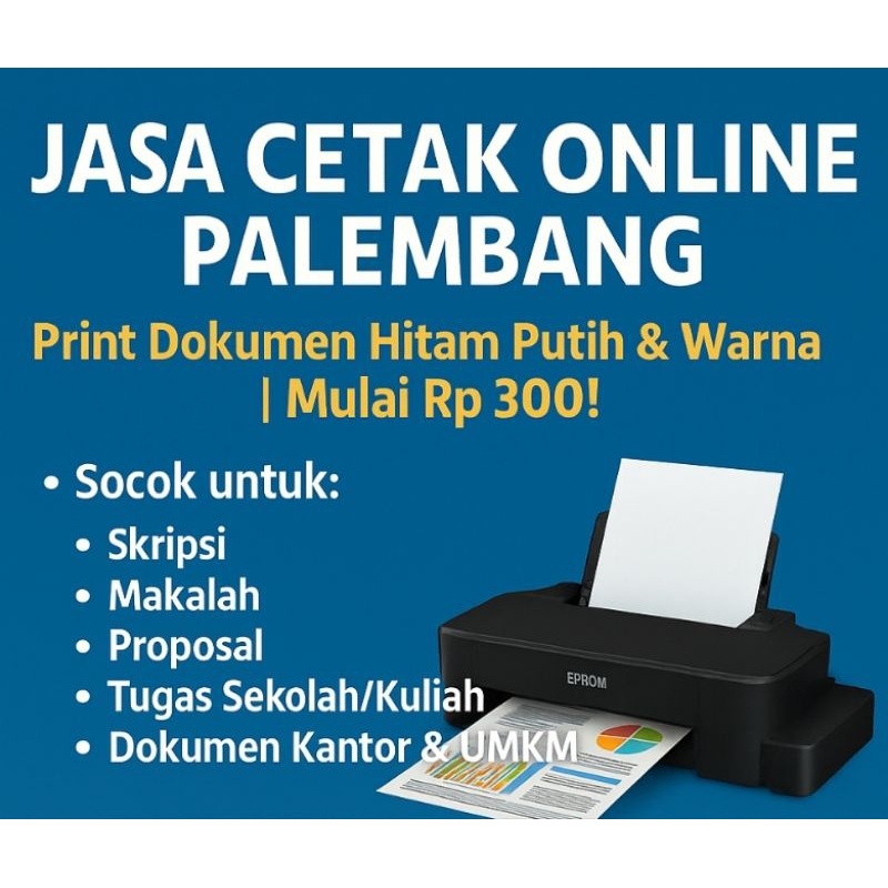 

Palembang print Hitam Putih Kertas A4 Gosend/Grab