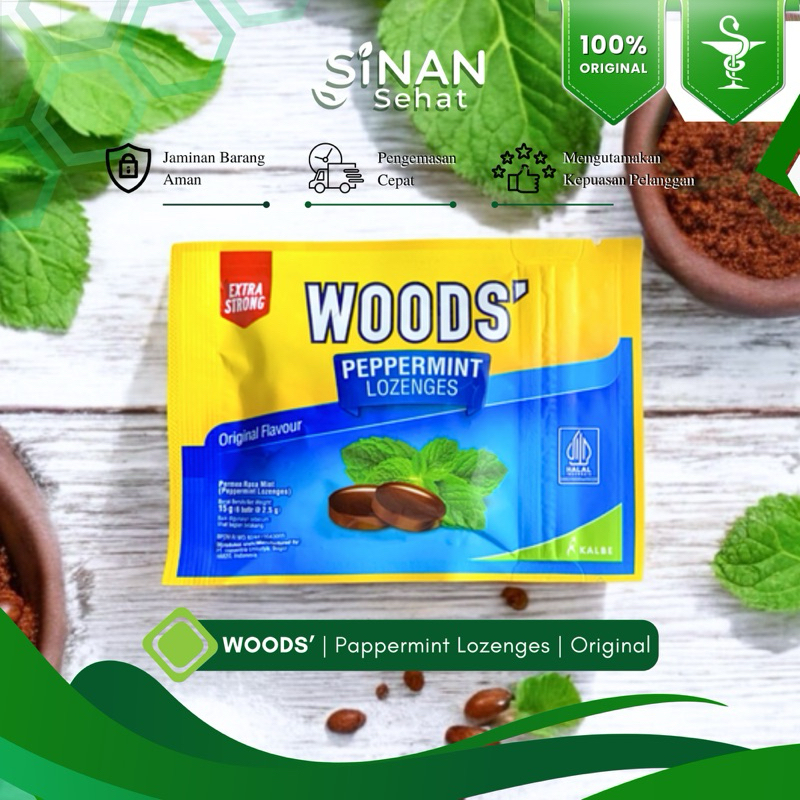 

Apotek Sinan Sehat | Permen WOODs’ Original | 1 Sachet isi 6 Butir | Peppermin Lozenges