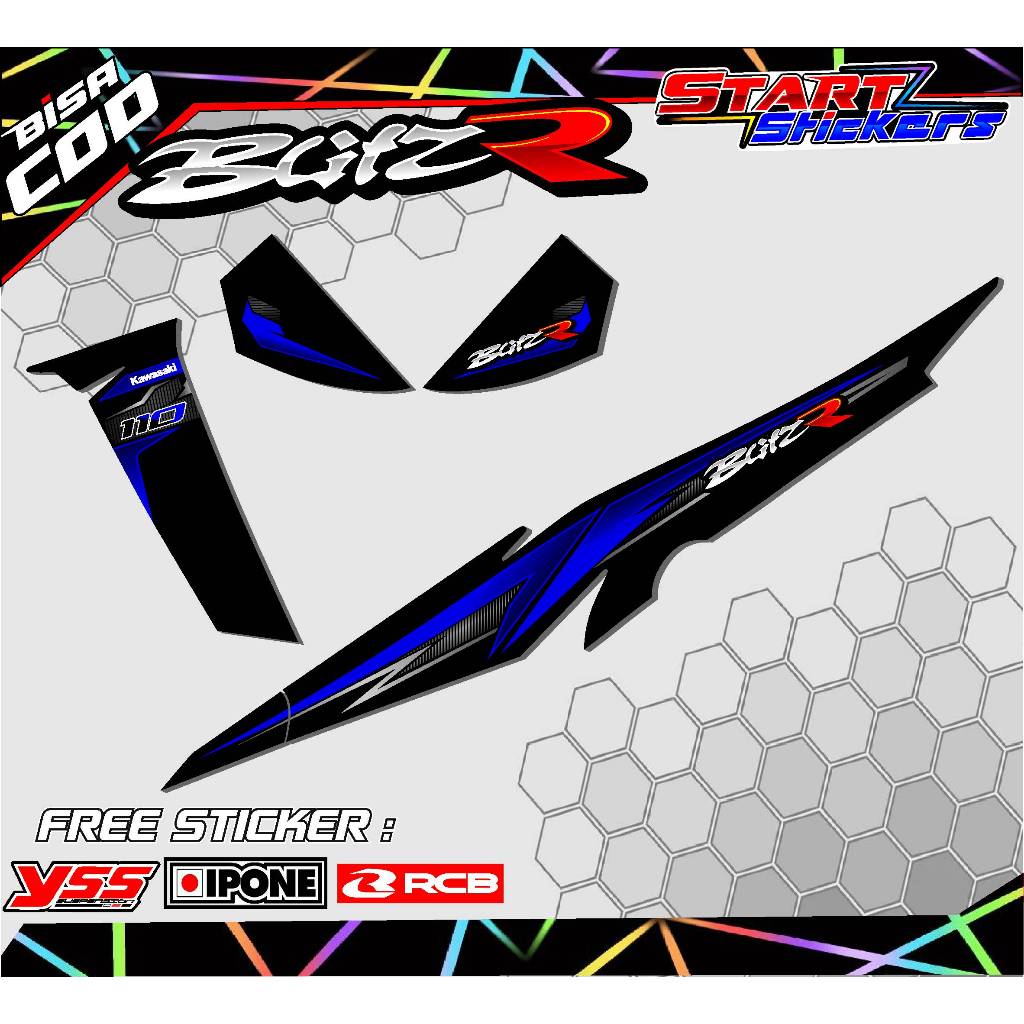 STRIPING VARIASI KAWASAKI BLITZ R / STICKER LIST MOTOR KAWASAKI BLITZ R