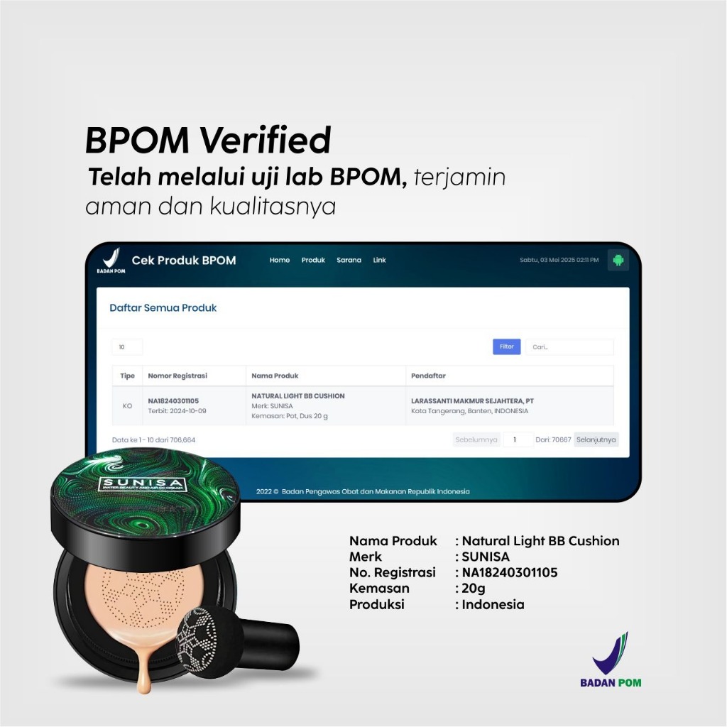BPOM Sunisa mushroom airchusion ORIGINAL