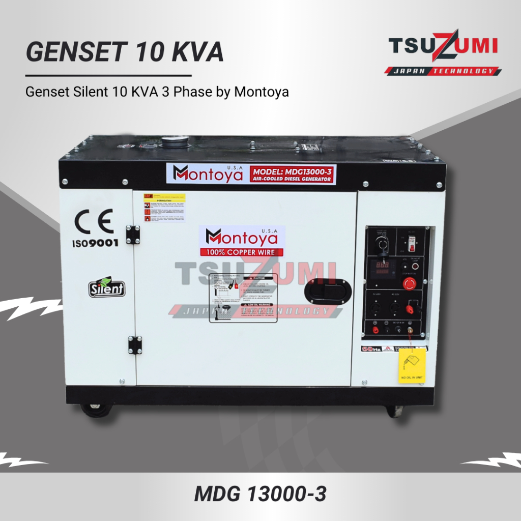 Genset 12 KVA 3 Phase Montoya MDG 13000-3 / Genset Silent Montoya