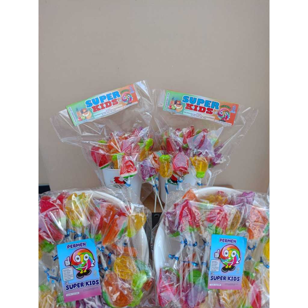

PERMEN LOLIPOP BUAH SUPER KIDS dengan VARIAN RASA BUAH BERHADIAH ISI 30 (Langsung dari pabriknya)