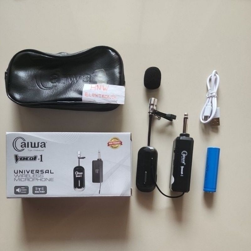 mic wireless clip on Caiwa Aiwa Vocal 1 jepit capit tanpa kabel