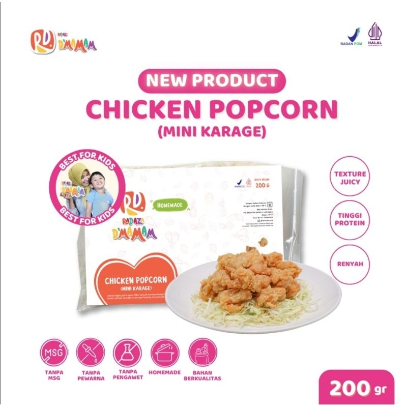

Chicken Popcorn Non MSG dan non pengawet DMAMAM /mini karage ayam goreng tepung nugget ayam anak nugget bayi MPASI Homemade frozen food bogor sehat alami natural
