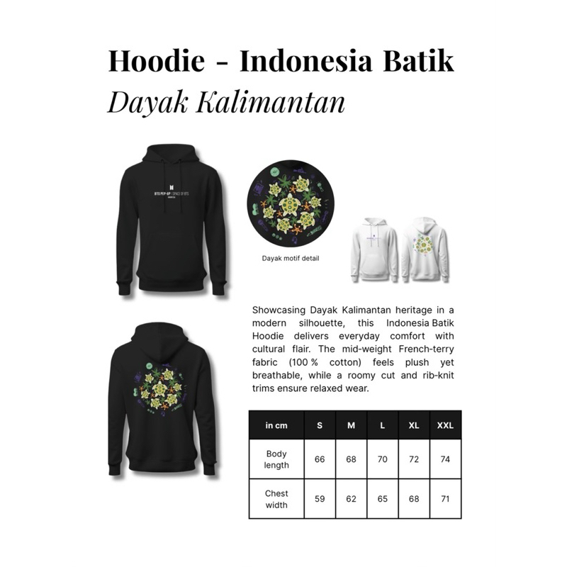 BTS POP UP STORE INDONESIA OFFICIAL MD Space of BTS - SPC Pullover Hoodie - Batik | jimin jin jhope 