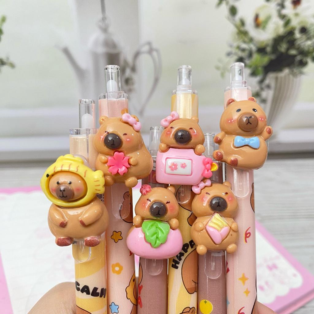 

PULPEN CETEK RESIN CAPYBARA PC-1843 '/ BOLPEN PENA CETEK UNIK MEKANIK TINTA HITAM MOTIF CAPYBARA LUCU UNIK