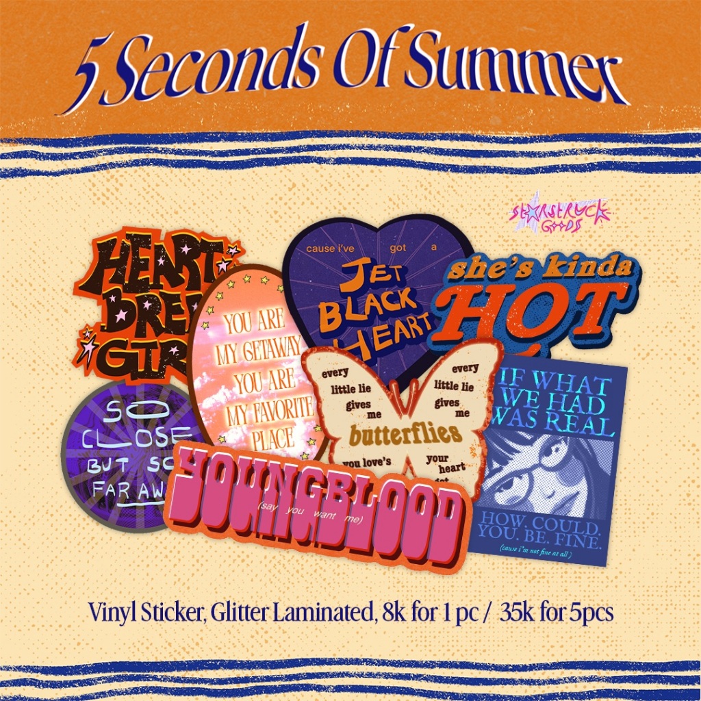 

[MIN Buy 3pcs] 5 Seconds of Summer - Mix Album Stickers