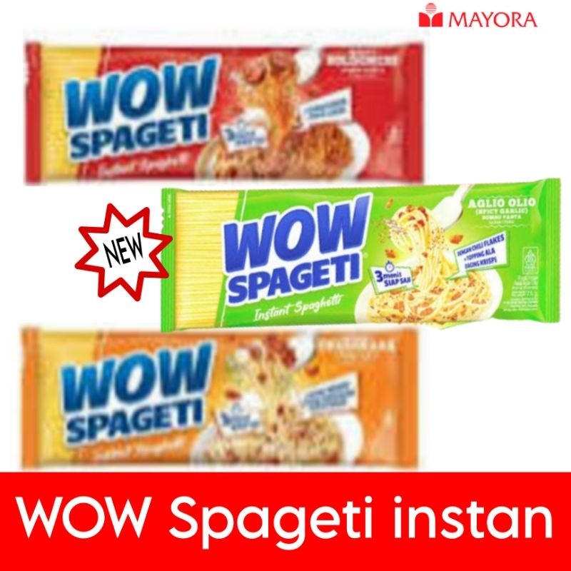 

Wow spageti instan spaghetti Aglio carbonara satuan
