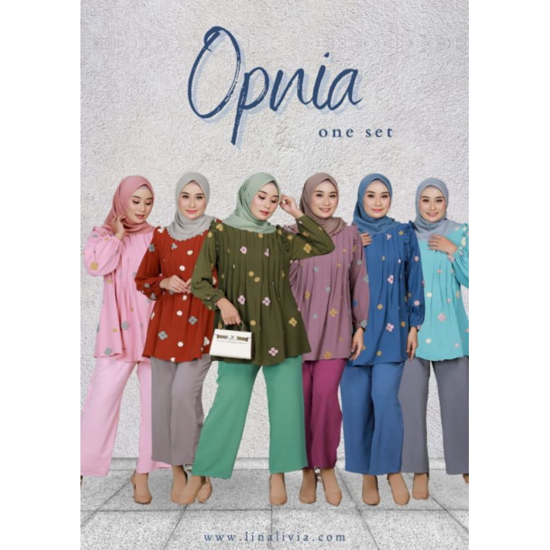 Lina Livia - Opnia One Set | Bahan Airflow bordir towel | Gallery fashionku pkl