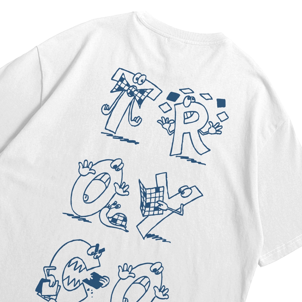 Troy Company Oversize Tshirt White Alphabet - Kaos Oversize Putih Lengan Pendek OVD 3116
