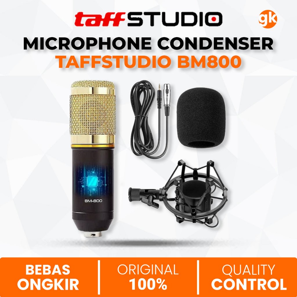Taffware Mic  Condenser BM800 Recording Microphone Kondenser Studio BM-800 Mikrofon Youtuber Rekaman