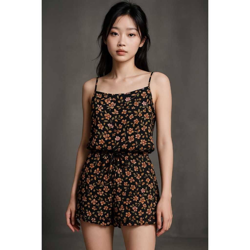 Baju Piyama Dewasa/One Set/ Piyama Motif bunga D#001