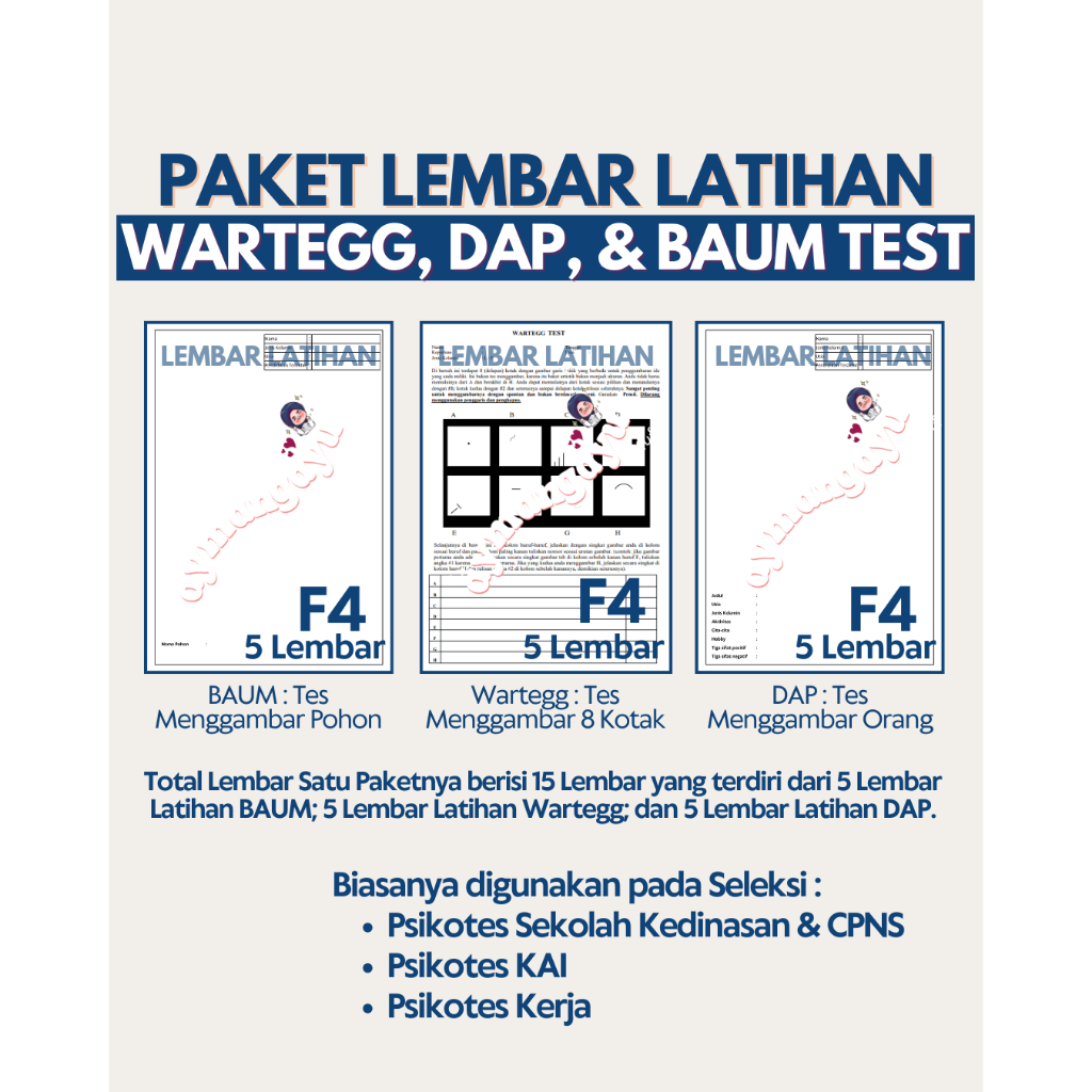 

PAKET WARTEGG + DAP + BAUM TEST PSIKOTES + PETUNJUK PENGERJAAN & TIPS TRICK (F4)