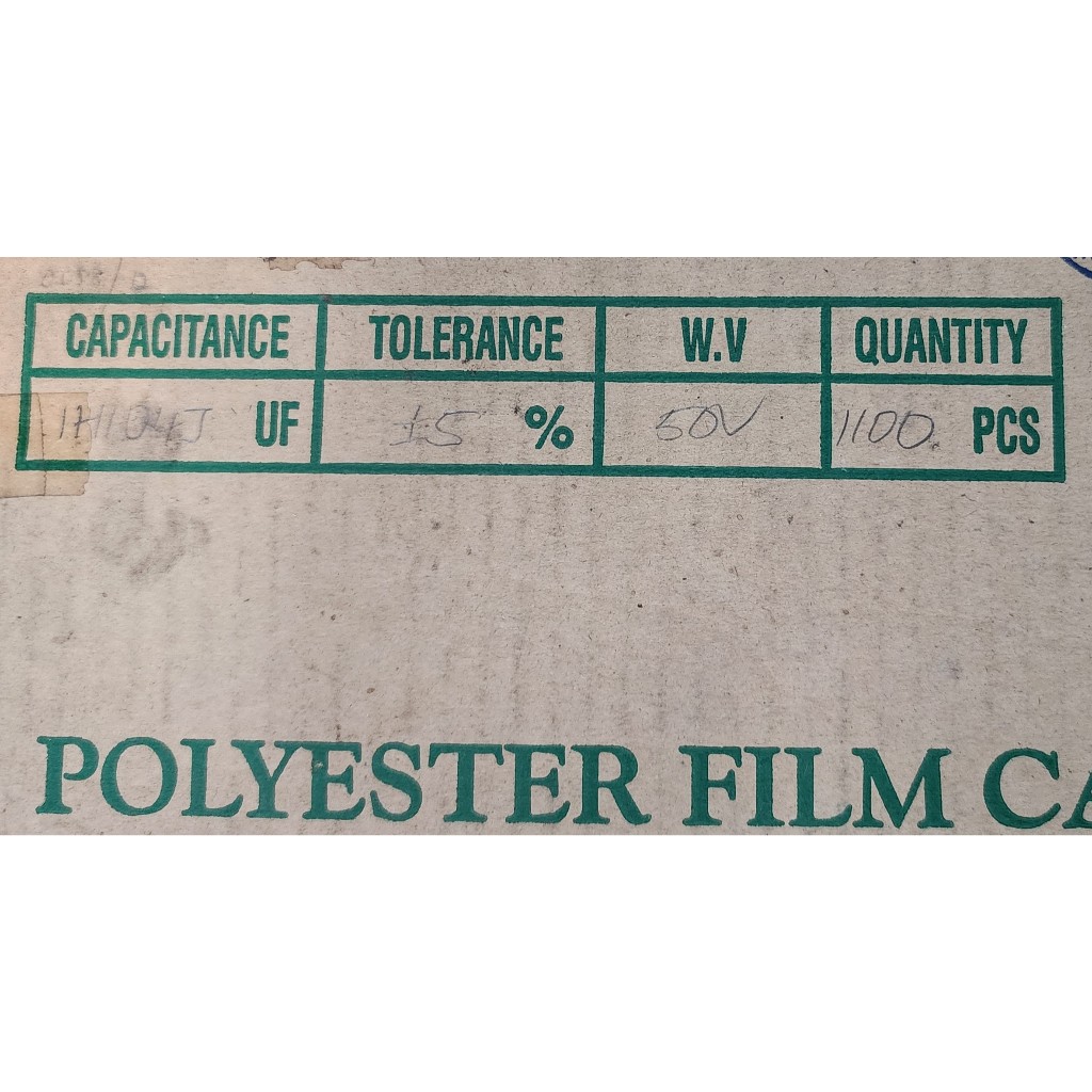 Mylar Polyester Film Capacitor 1H104J 104J 0.1uf 50V Toleransi 5% - Harga per 5 pcs