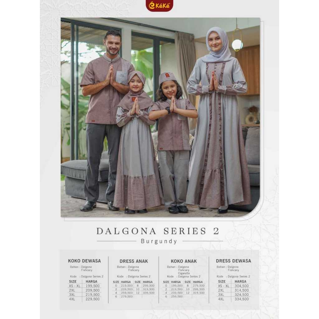 Gamis Daily Remaja Dalgona 2 Burgundy/Baju gamis ibu ibu terbaru Keke
