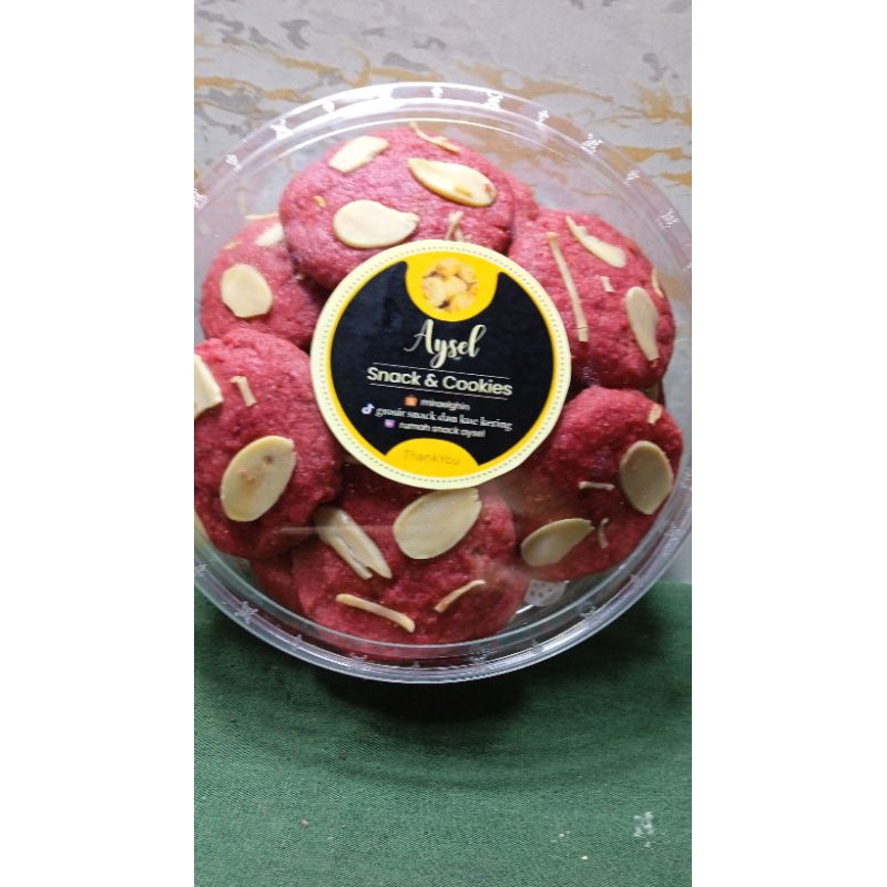 

REDVELVET ALMOND COOKIES KUE KERING