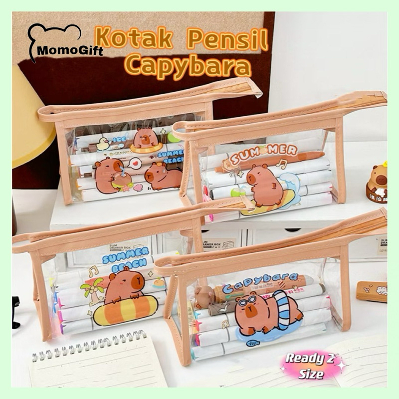 

Kotak Pensil Bening Cute Bear Transparan Aesthetic dan Lucu / Kotak Pensil Capybara TLD60