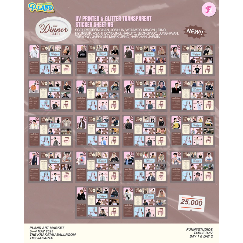 

[Ready Stock] The Dinner Club Sticker sheet A6 UV transparant glitter | nct dream nct 127 seventeen treasure