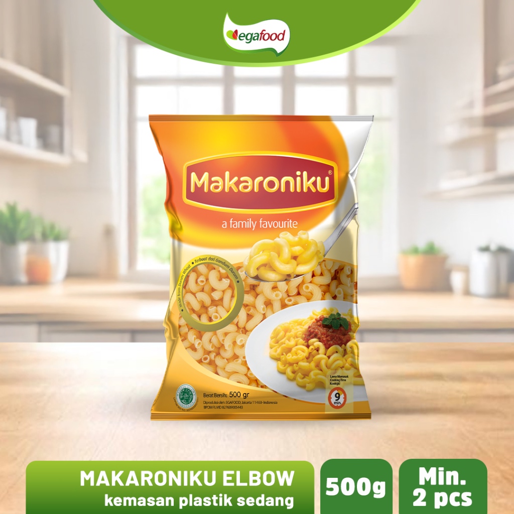 

MAKARONIKU Elbow / Makaroni Bantet Mentah / Macaroni Pasta 500 gram