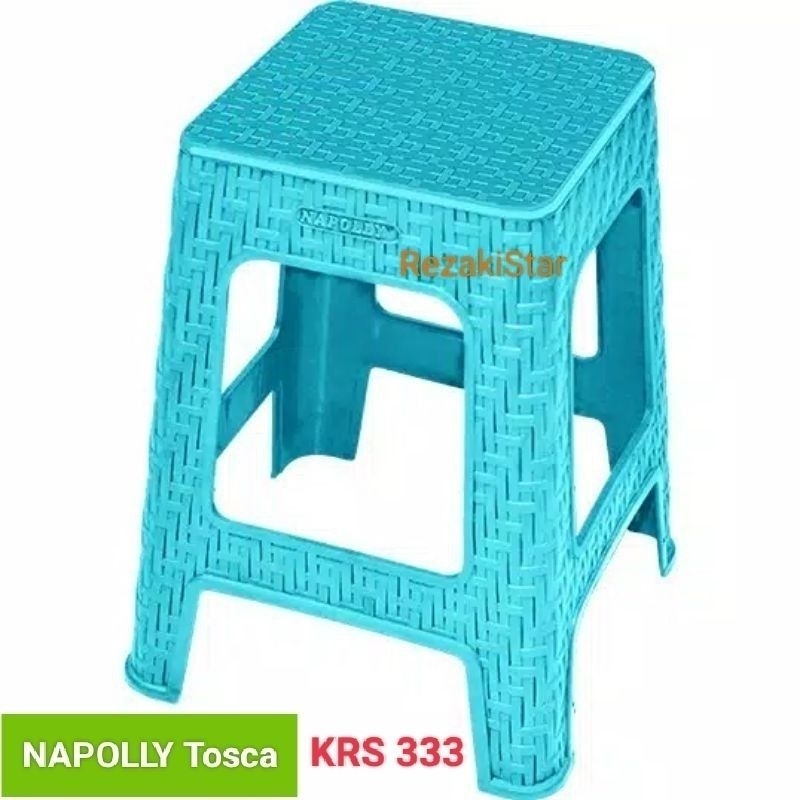 Free Ongkir Kursi Bakso NAPOLLY ANYAM ROTAN PLASTIK Bangku ORI ASLI 100% Hijau Biru Muda Tosca Merah