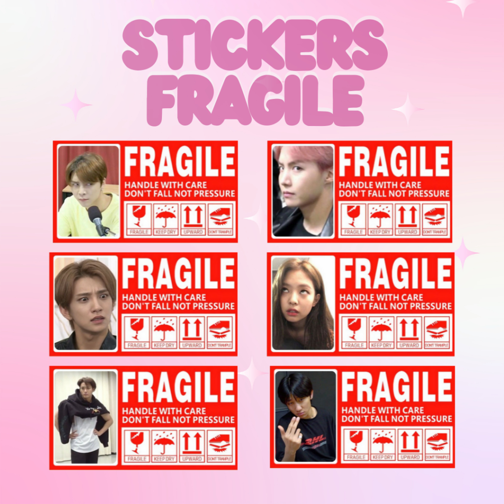 STICKER FRAGILE KPOP MEME FUNNY MEMBER (5X9CM)