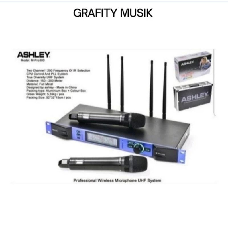 Mic Wireless Ashley M-Pro300 Free Koper Handheld Original