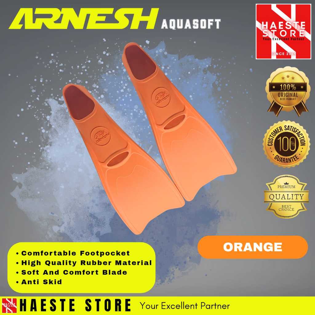 ARNESH AQUASOFT FINS SNORLING SCUBA DIVING SOFT RUBBER