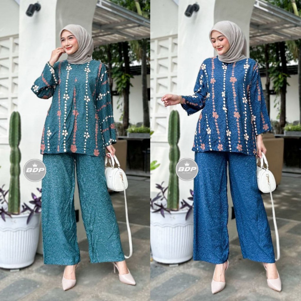 Setelan Kulot Panjang / Setelan Wanita Kekinian / Baju Wanita Satu Set / Satu Set Setelan