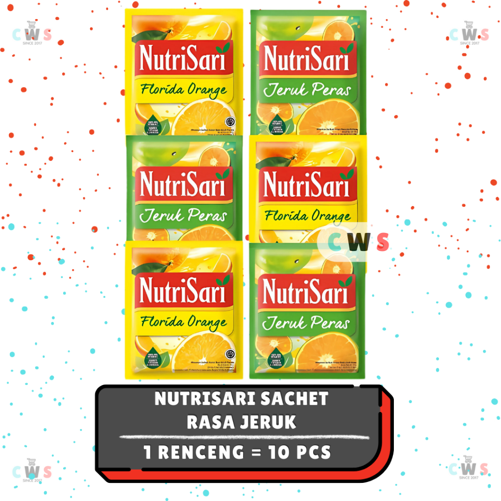 

NUTRISARI Nutri Sari Florida Orange Jeruk Peras Minuman Buah Vitamin C Sachet - 1 Renceng / 10 Pcs