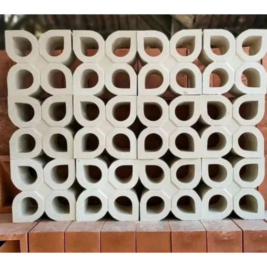 Roster Beton / Roster Beton Modern / Roster Beton Putih Motif Eceng