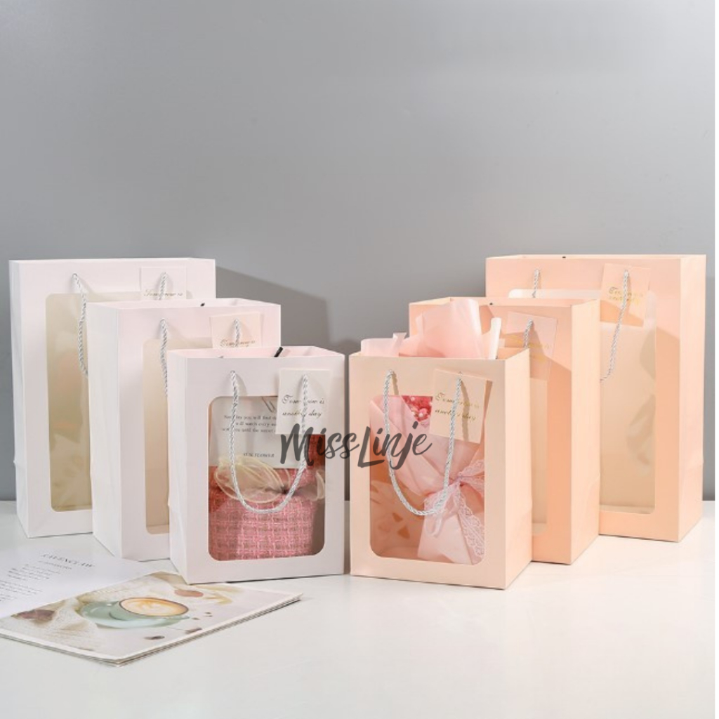 

MissLinje Paper Bag Paperbag Karton Mika Tas Bouqet Flower Polos Goodie Bag Hampers