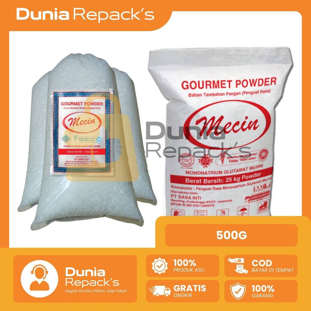 

Micin MSG Penyedap Rasa Repack Kemasan 500 g Asli Original 100% Murni Tanpa Campuran