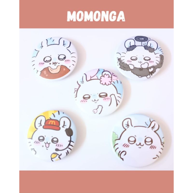 Pin button Momonga aksesoris