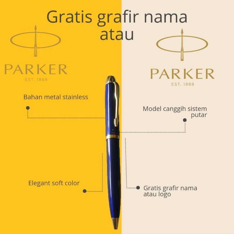 

pulpen bolpoin Parker blue ocean mewah exclusive gratis grafir nama atau logo cocok utk kado souvenir promosii