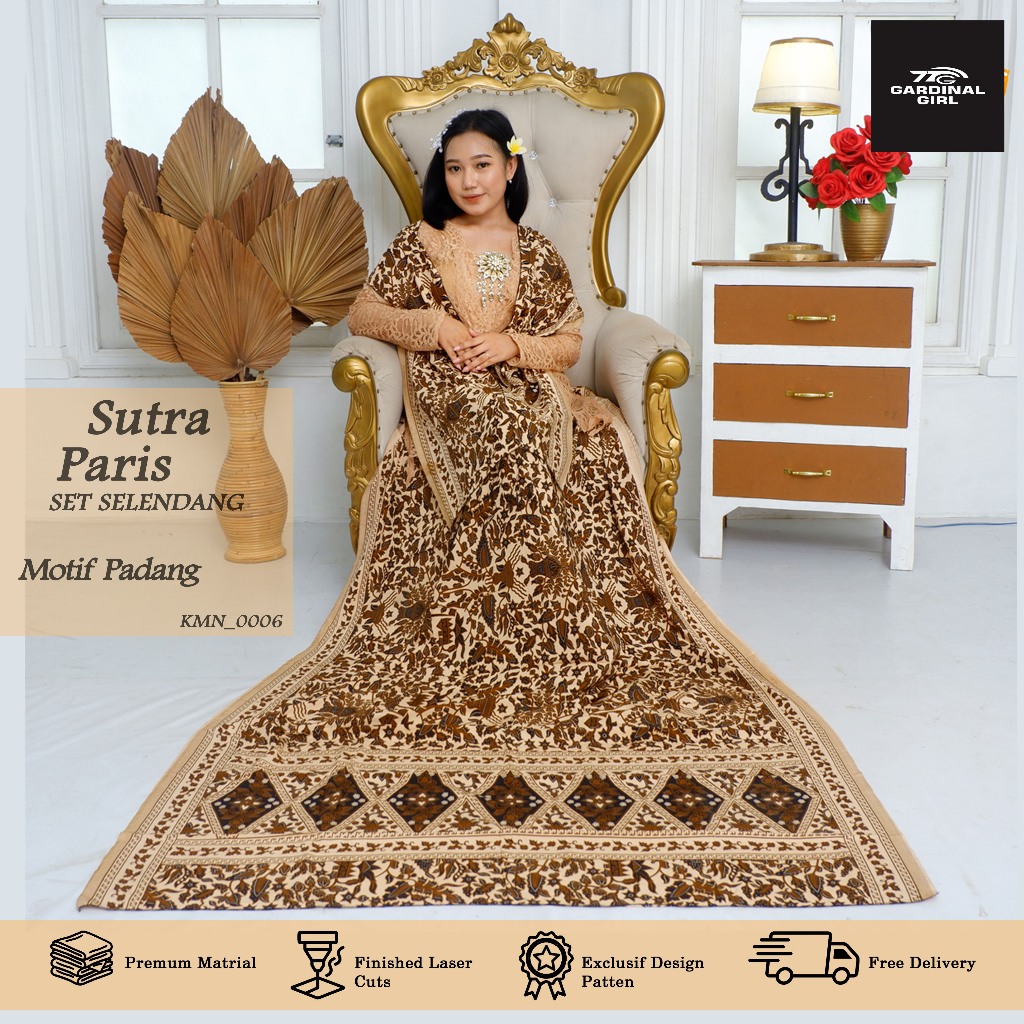 Gardinal Kamen - Sutra Pares Sarung Selendang Bahan Adem Motif Terbaru Batik Elegan Bawahan Wanita
